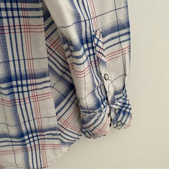 Buckle BKE Shirt Men's Extra Large Blue Plaid Check Western Pearl Snap Vintage - Picture 5 of 6